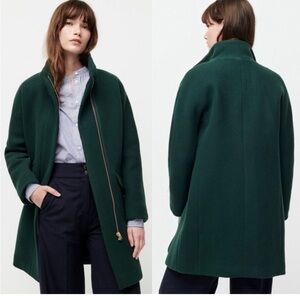 J. Crew Cocoon Coat 2 Wool
Blend Zip Up Pine Green Size 0P runs like a 6